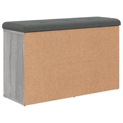 Schoenenbank 82x32x50 cm bewerkt hout grijs sonoma eikenkleurig - thumbnail