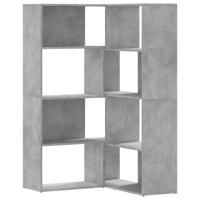 Boekenkast 4-laags hoek 85x85x140 cm bewerkt hout betongrijs - thumbnail