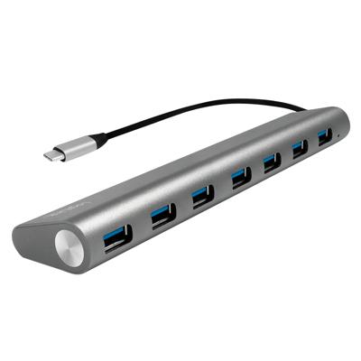 LogiLink UA0310 USB 3.0 hub (3.1 Gen 1) Type-C 5000Mbit/s Grijs 7 poorten