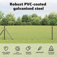 VidaXL Hexagon hek grijs 0,8 x 50 m pvc - thumbnail