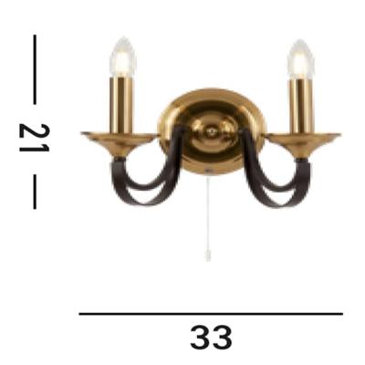 Searchlight Klassieke wandlampBelfry Brons met goud - 1842-2BZ