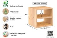 Planken Astigarraga Dinamic 1 Bruin Natuurlijk Pijnboom 36,2 x 33 x 36,2 cm Kubussen Modulair - thumbnail