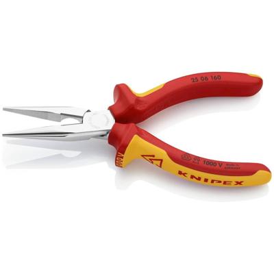 Knipex Platspitse Tang met Zijsnijder (Radiotang) | 160 mm Lengte | Geïsoleerd | Meer-Componentengrepen - 25 06 160 SB Knipex Platspitse Tang met Zijsnijder (Radiotang) | 160 mm Lengte | Geïsoleerd | Meer-Componentengrepen - 25 06 160 SB
