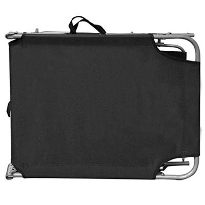 Ligbed inklapbaar met luifel aluminium zwart