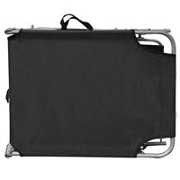 Ligbed inklapbaar met luifel aluminium zwart - thumbnail