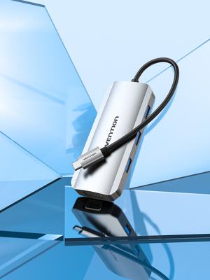 USB-HUB Vention TOIHB 100 W Zilverkleurig
