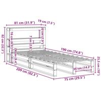 Bedframe zonder matras massief grenenhout 120x200 cm - thumbnail