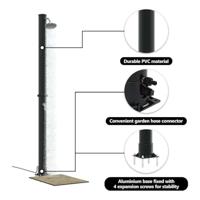 VidaXL Buitenzonne-douche zwart 217 cm pvc en aluminium - thumbnail