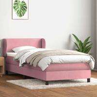 Boxspring met matras fluweel roze 100x200 cm - thumbnail