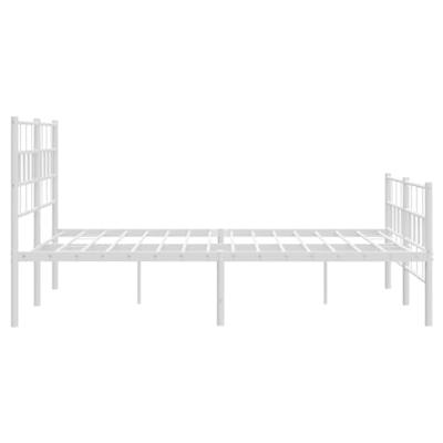 Bedframe met hoofd- en voeteneinde metaal wit 135x190 cm