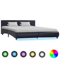 Bedframe met LED kunstleer zwart 180x200 cm - thumbnail