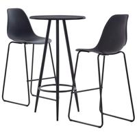 3-delige Barset kunststof zwart - thumbnail