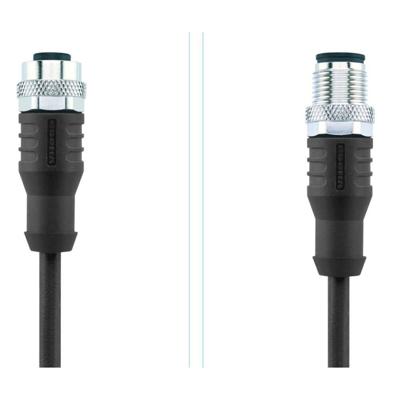Escha 8046932 Sensor/actuator connector, geassembleerd M12 Aantal polen (sensoren): 8 Stekker, recht, Bus, recht 2.00 m 1 stuk(s)