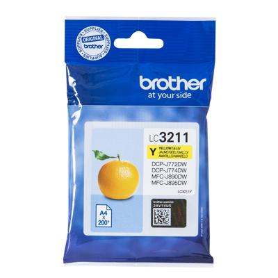 Brother inktcartridge, 200 pagina&apos;s, OEM LC-3211Y, geel