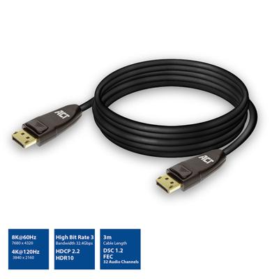 ACT 8K Displayport kabel M/M 3m - thumbnail