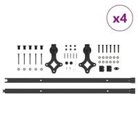 Doos met onderdelen voor schuifdeur 427 cm staal zwart - thumbnail