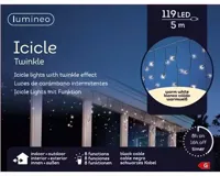 Led fonkel icicleverlichting 119 lampjes zwart - thumbnail