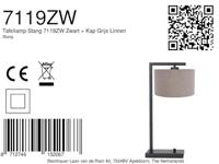Steinhauer Landelijke schemerlampStanger zwart met taupe - 7119ZW - thumbnail