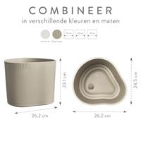 Elho Eden 25 - Grijs - L 26 x B 25 x H 23 cm - Binnen en Buiten - 100% gerecycled - thumbnail