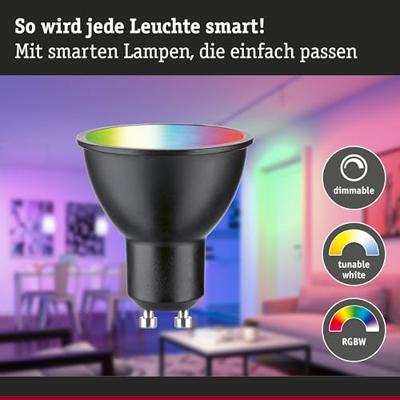 29148 Paulmann Home LED-lamp GU10 Energielabel: F (A - G) 4.8 W RGBW Zwart (mat) 29148 Paulmann Home LED-lamp GU10 Energielabel: F (A - G) 4.8 W RGBW Zwart (mat)