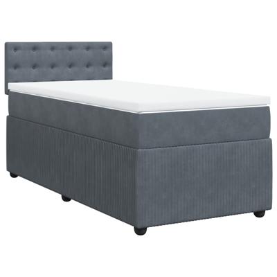 Boxspring met matras fluweel donkergrijs 120x190 cm
