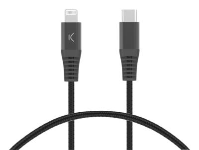 Kabel USB-C naar Lightning KSIX Zwart