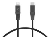 Kabel USB-C naar Lightning KSIX Zwart - thumbnail