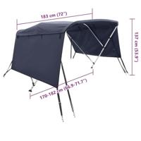 Biminitop 3 bogen met zijwanden 183x(170-182)x137 cm - thumbnail