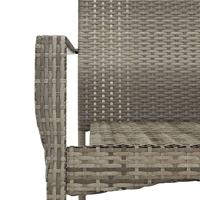 Tuinstoelen 4 st met kussens poly rattan grijs - thumbnail