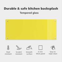 VidaXL Keuken spatscherm geel 100 x 40 cm gehard glas - thumbnail
