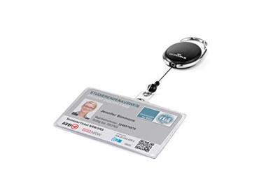 Durable flexibele kaarthouder met afrolmechanisme style, zwart