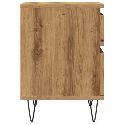 Nachtkastjes 2 st 40x35x50cm bewerkt hout artisanaal eikenkleur