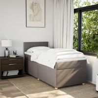 Boxspring met matras stof taupe 90x190 cm - thumbnail