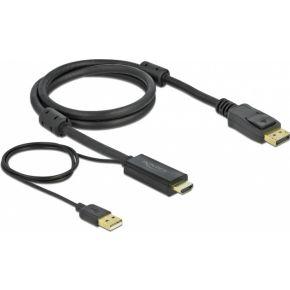 Delock 85963 HDMI naar DisplayPort kabel 4K 30 Hz 1 m