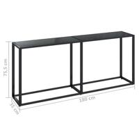 Wandtafel 180x35x75,5 cm gehard glas zwart - thumbnail