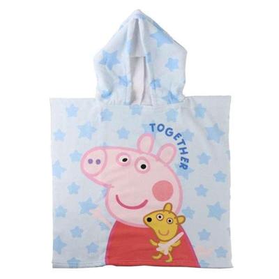 Poncho-Handdoek met Capuchon Peppa Pig Licht Blauw 55 x 77 cm