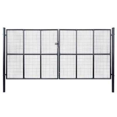 Gaaspoort 400x200 cm gegalvaniseerd staal grijs