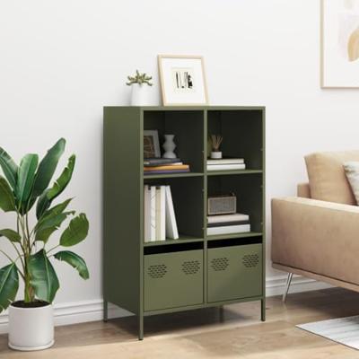 Hoge kast 68x39x103,5 cm staal olijfgroen