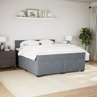 Boxspring met matras fluweel donkergrijs 180x200 cm - thumbnail