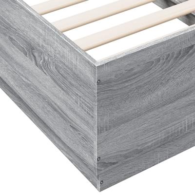 Bedframe met LED-verlichting bewerkt hout grijs sonoma 75x190cm