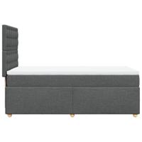 Boxspring met matras stof donkergrijs 90x190 cm - thumbnail