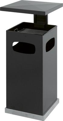 Eko papier- en asbak met afneembaar afdak en verzinkte binnenemmer