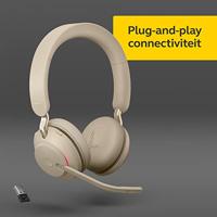 Jabra Evolve2 65 Headset Draadloos Hoofdband Kantoor/callcenter USB Type-A Bluetooth Beige - thumbnail