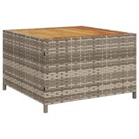 Tuinbank met tafel en kussens L-vormig poly rattan grijs - thumbnail