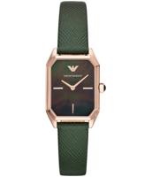 Emporio Armani groen lederen dameshorloge met twee wijzers AR11149 - thumbnail