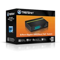 TRENDnet TPE-TG80G 8-poorts Gigabit PoE + -switch 8 x Gigabit PoE + poorten, 123 W PoE prestatiebudget, desktop ethernet-netwerkschakelaar, metaal - thumbnail