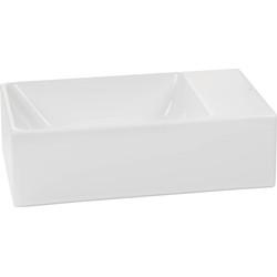 Ben Stelvio witte fontein met Xtra glaze+ en doorslaanbaar kraangat 40x23x12 cm