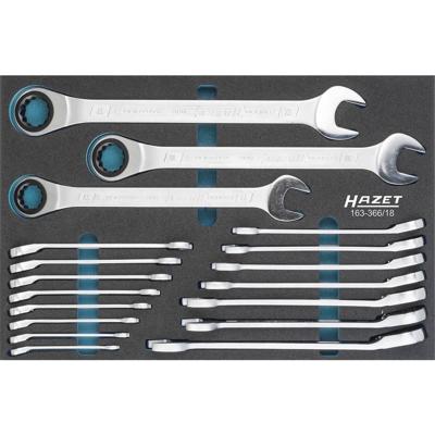 Hazet 163-366/18 Steek-ringratelsleutelset 18-delig Sleutelbreedte (metrisch) 8 - 32 mm