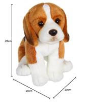 Beagle Hond Knuffel - GIPSY TOYS - Zittend, 25 cm - thumbnail
