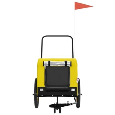 VidaXL Hondenfietstrailer oxford stof en ijzer geel en zwart
